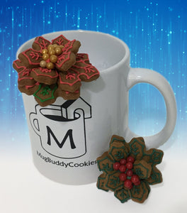 "Holly and Poinsettia" Mug Buddy Topper Duo